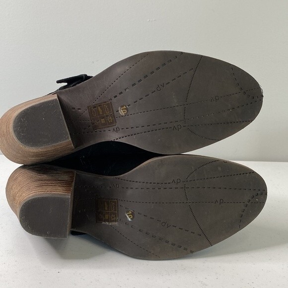 DV by Dolce Vita dv Conary Suede Booties Stacked Heel Straps Buckle Side Zip - Picture 7 of 15